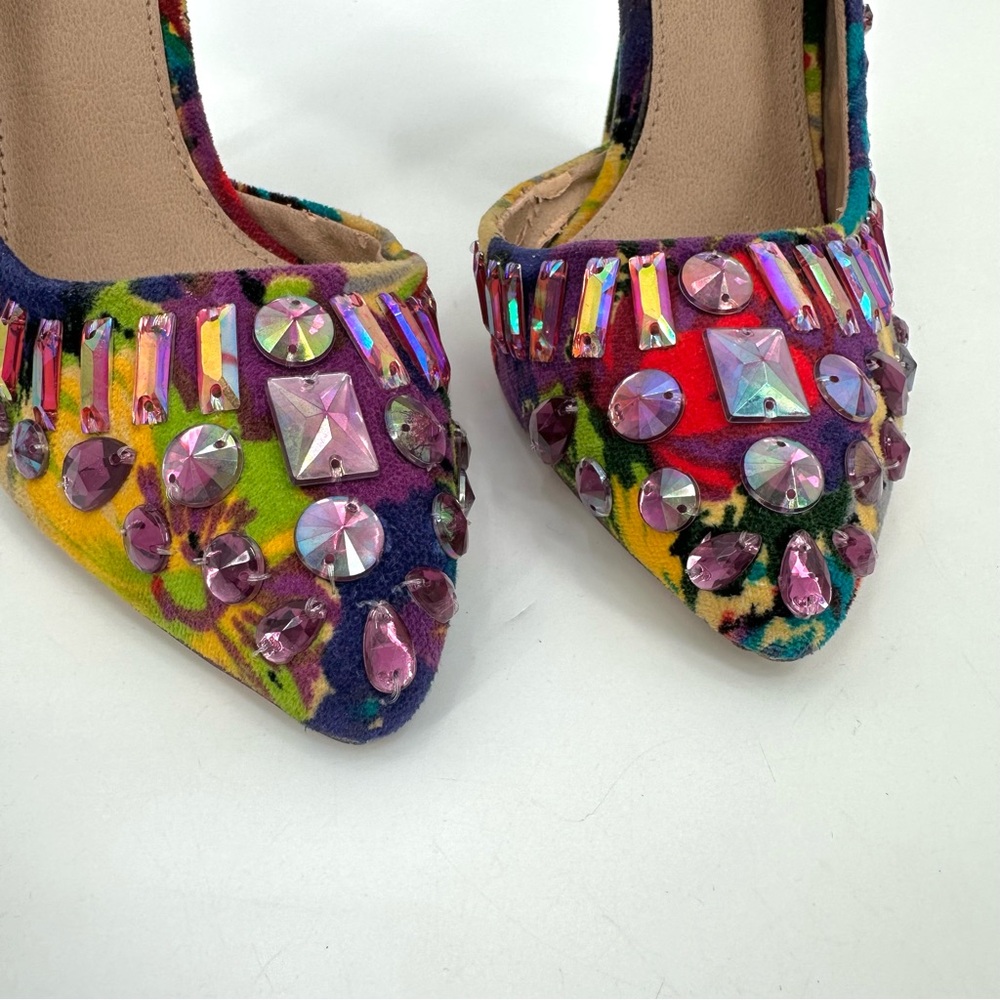 STEVE MADDEN Heels GALACTIK Womens 7.5 M Rhinestone Colorful Stilettos DAMAGE - Picture 3 of 15